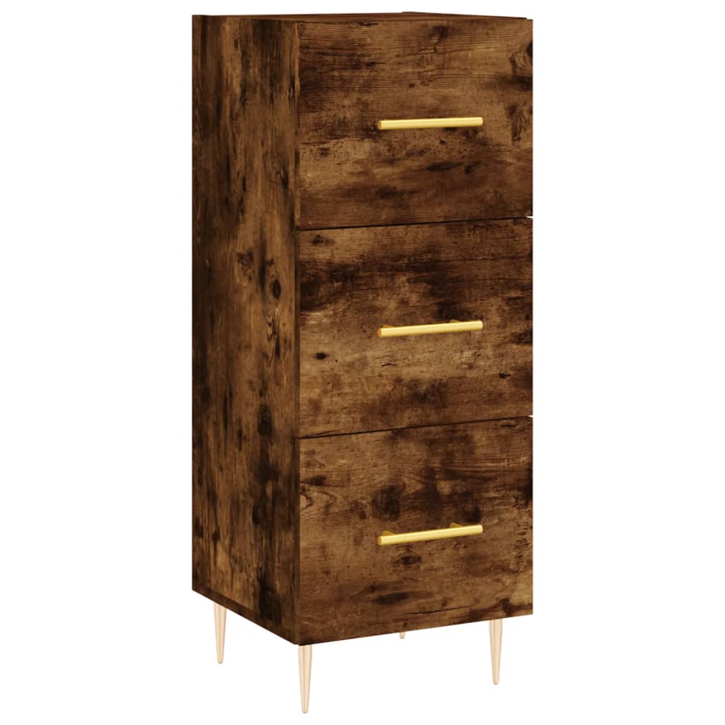 Buffet haut Chêne fumé 34,5x34x180 cm Bois d'ingénierie - XIOS