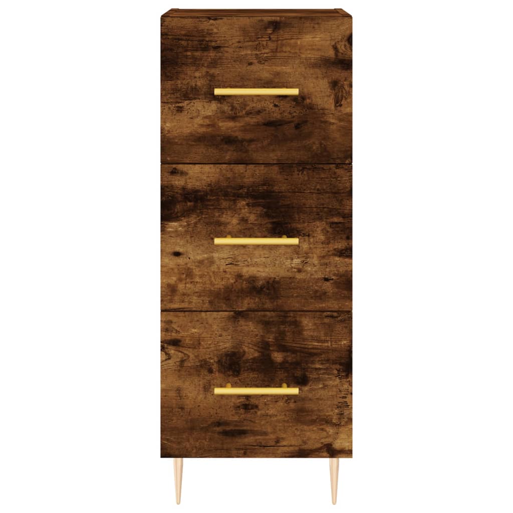 Buffet haut Chêne fumé 34,5x34x180 cm Bois d'ingénierie - XIOS