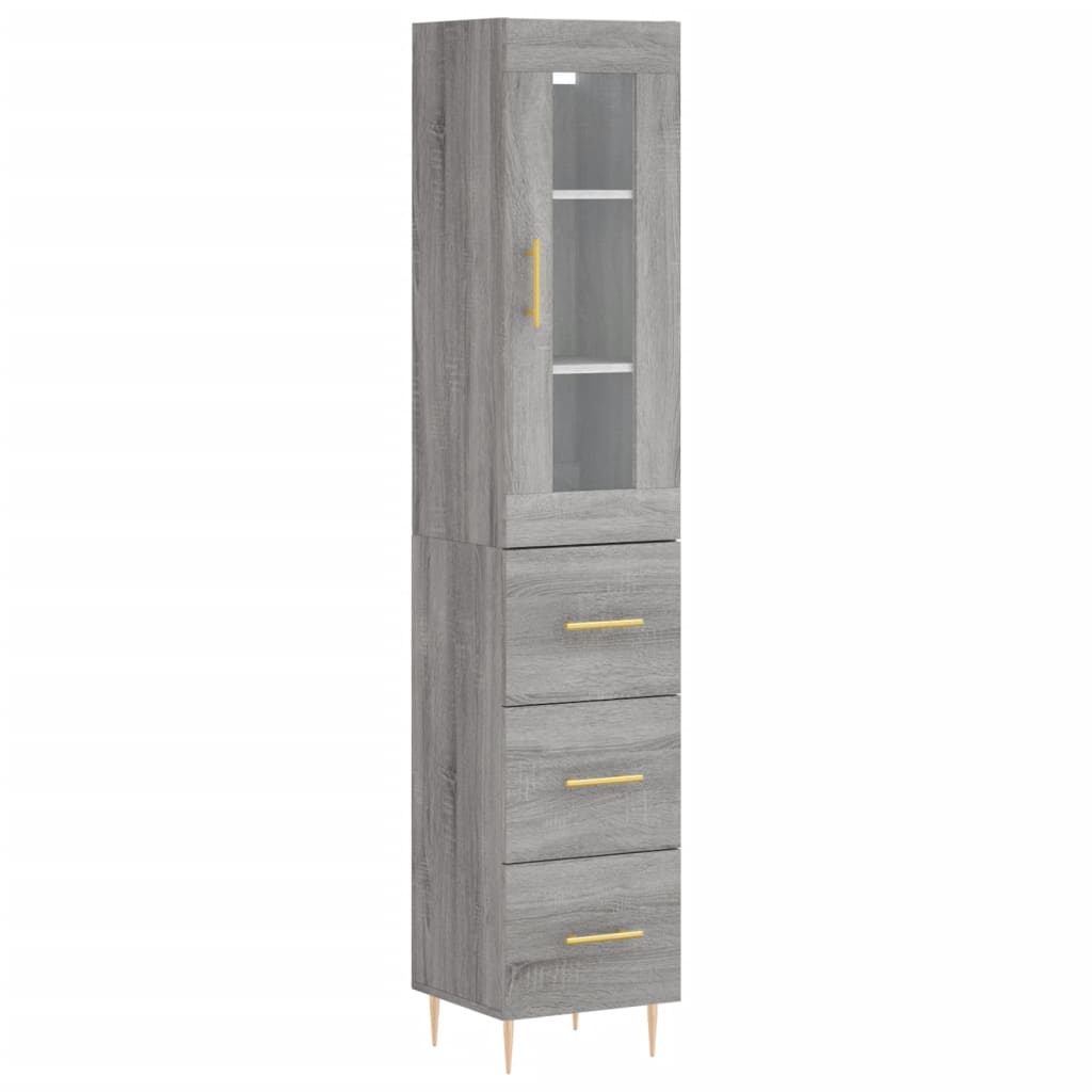 Buffet haut Sonoma gris 34,5x34x180 cm Bois d'ingénierie - XIOS