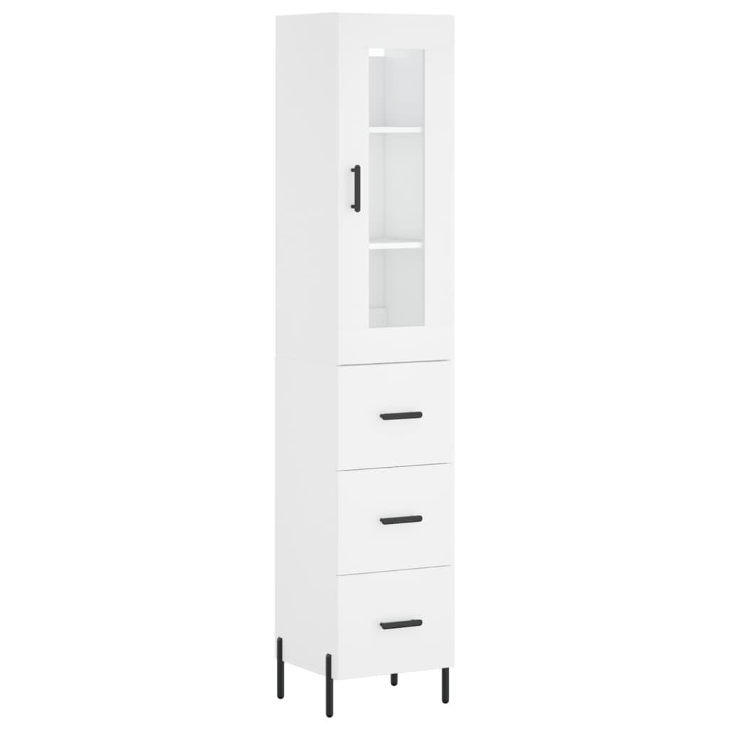 Buffet haut Blanc 34,5x34x180 cm Bois d'ingénierie - XIOS