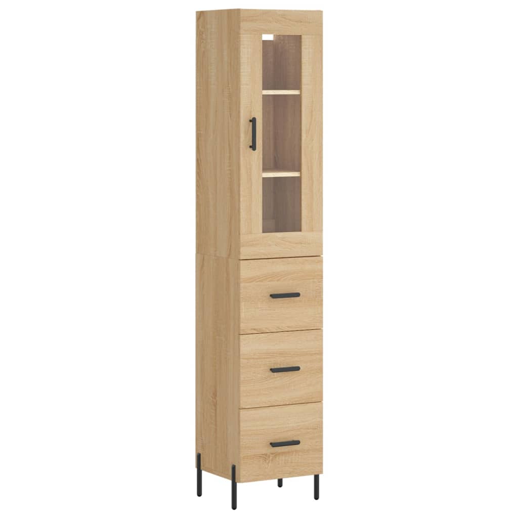 Buffet haut Chêne sonoma 34,5x34x180 cm Bois d'ingénierie - XIOS