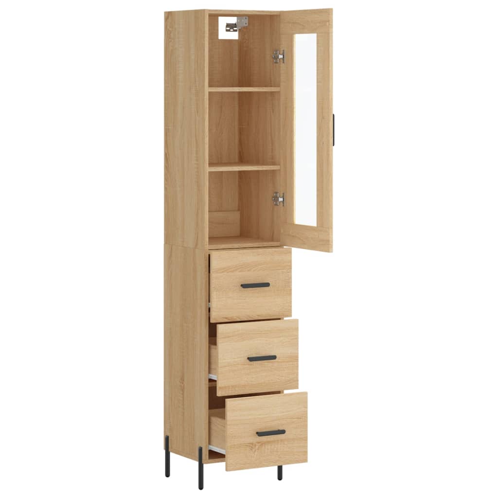Buffet haut Chêne sonoma 34,5x34x180 cm Bois d'ingénierie - XIOS