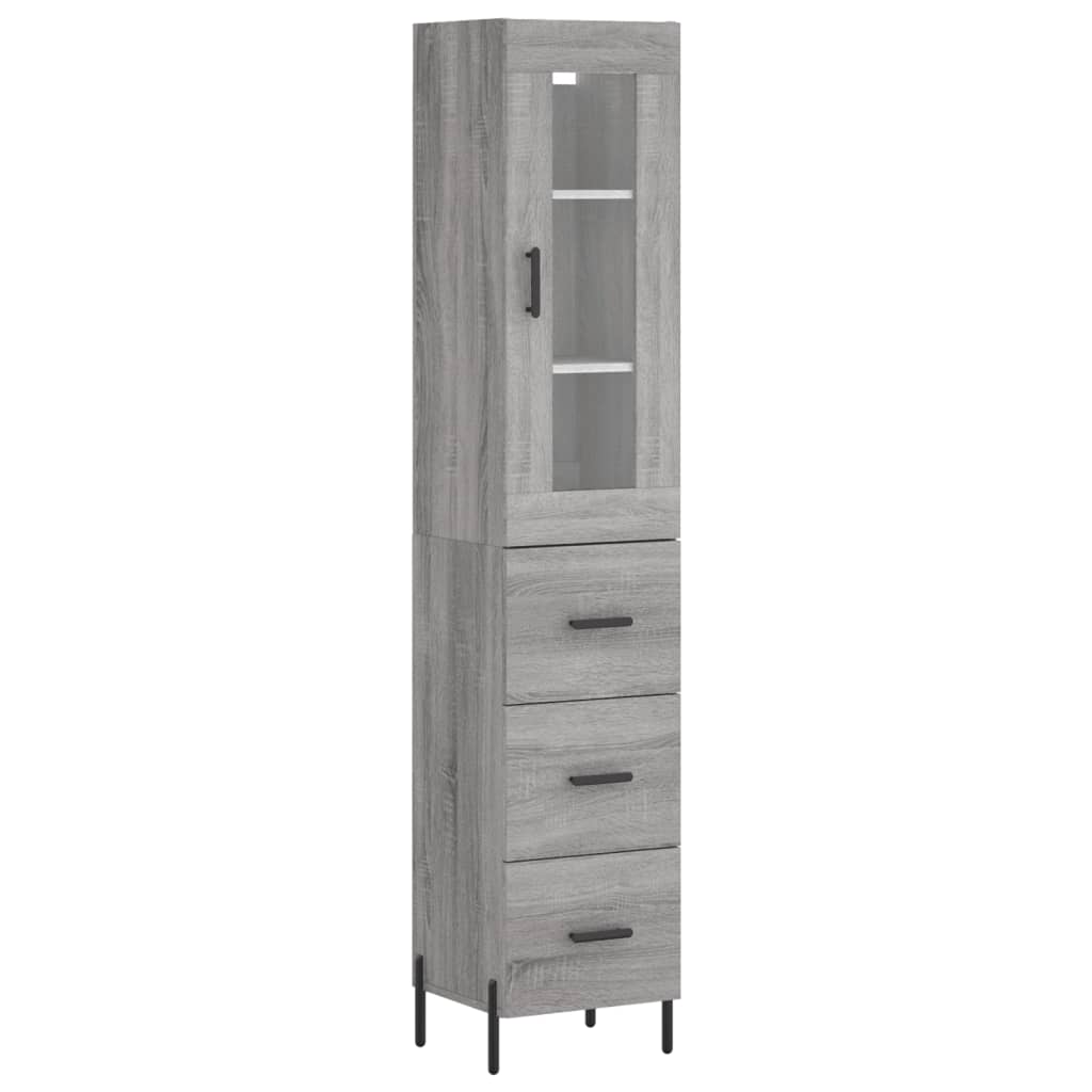Buffet haut Sonoma gris 34,5x34x180 cm Bois d'ingénierie - XIOS