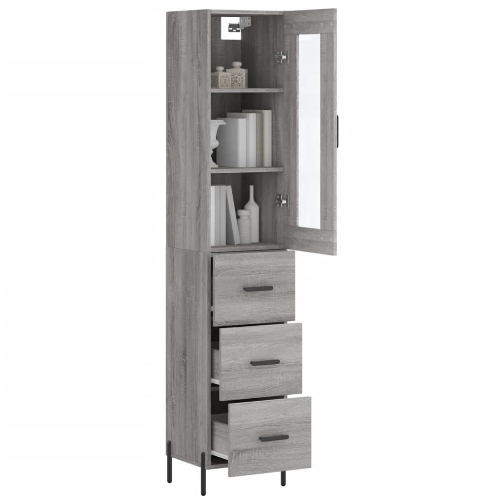 Buffet haut Sonoma gris 34,5x34x180 cm Bois d'ingénierie - XIOS
