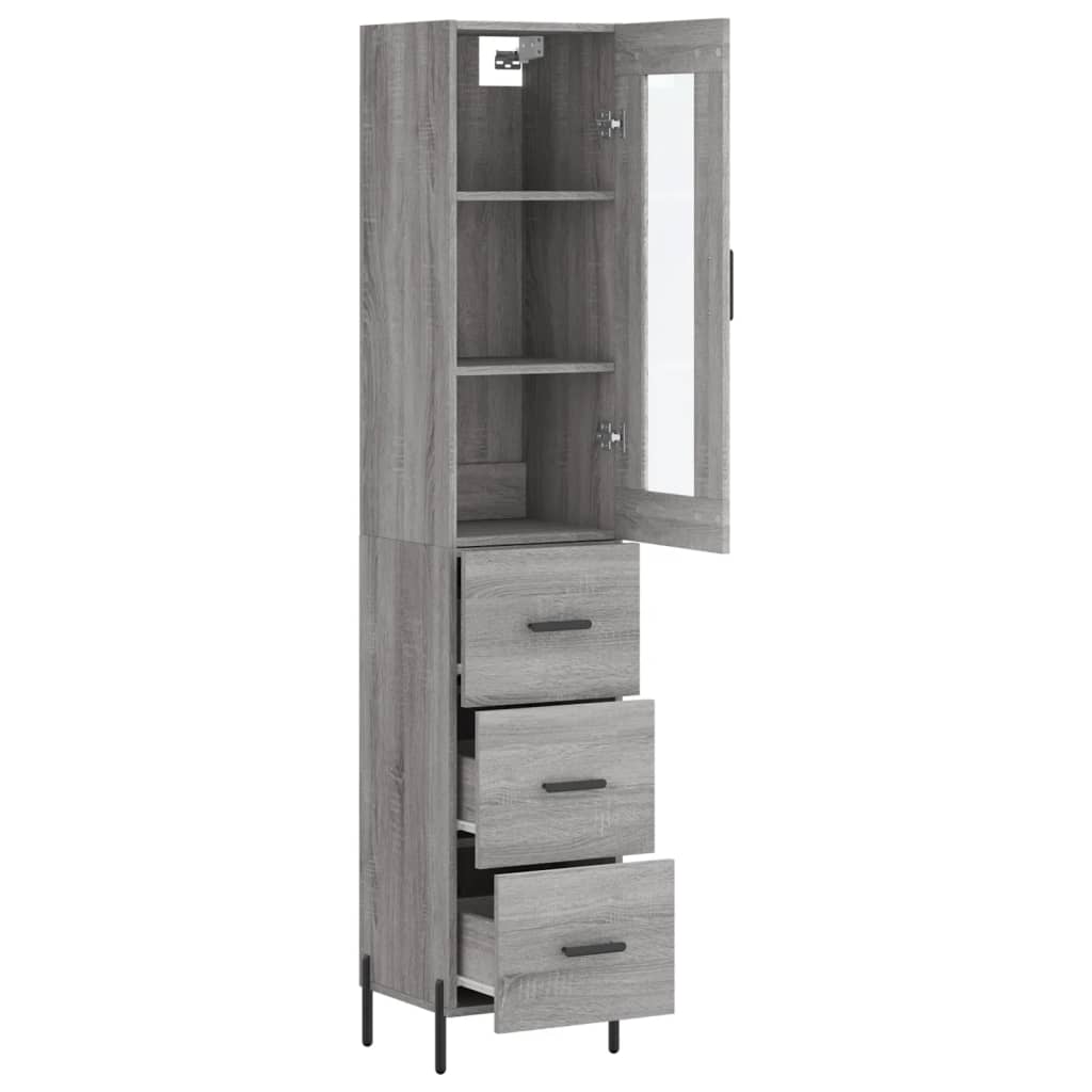 Buffet haut Sonoma gris 34,5x34x180 cm Bois d'ingénierie - XIOS