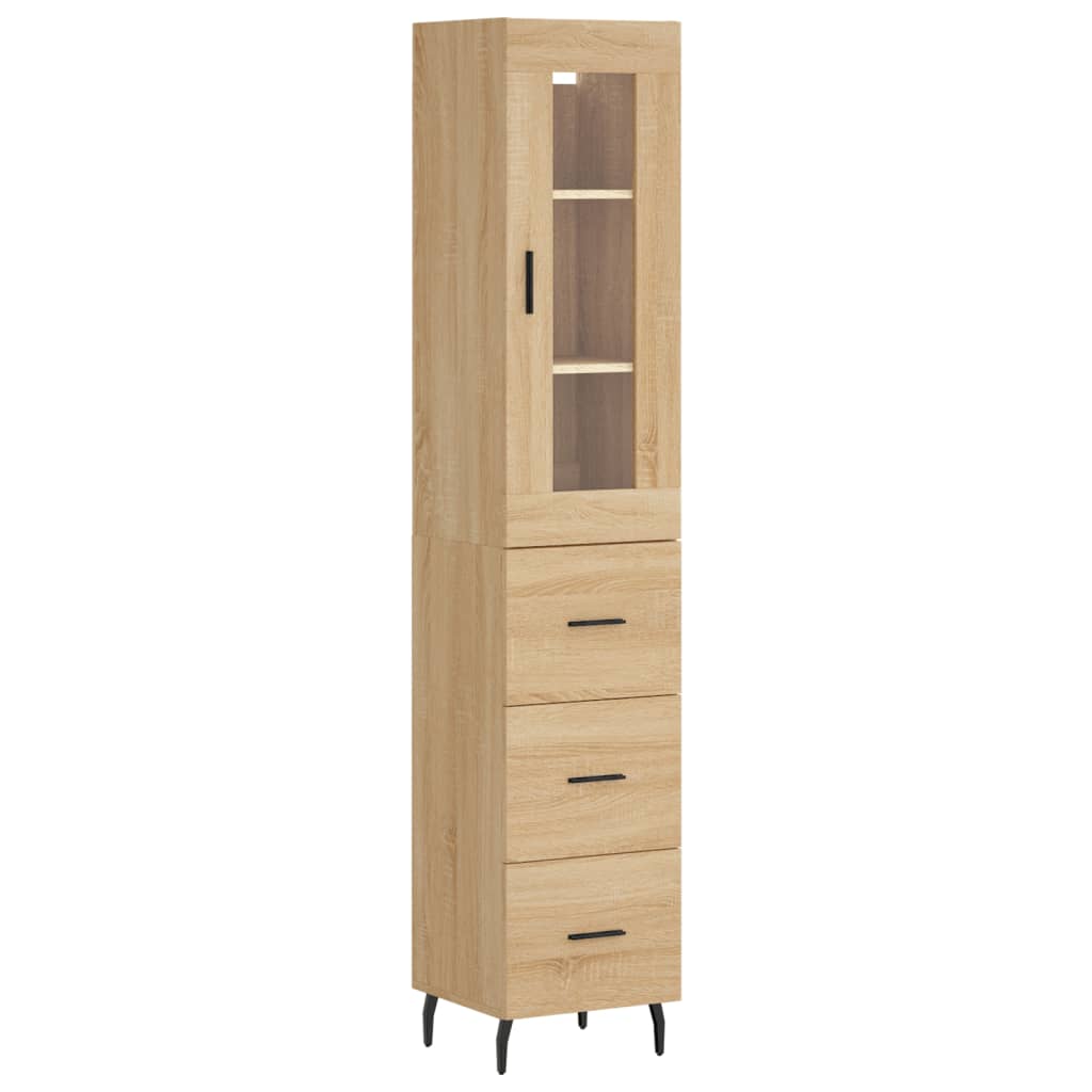 Buffet haut Chêne sonoma 34,5x34x180 cm Bois d'ingénierie - XIOS