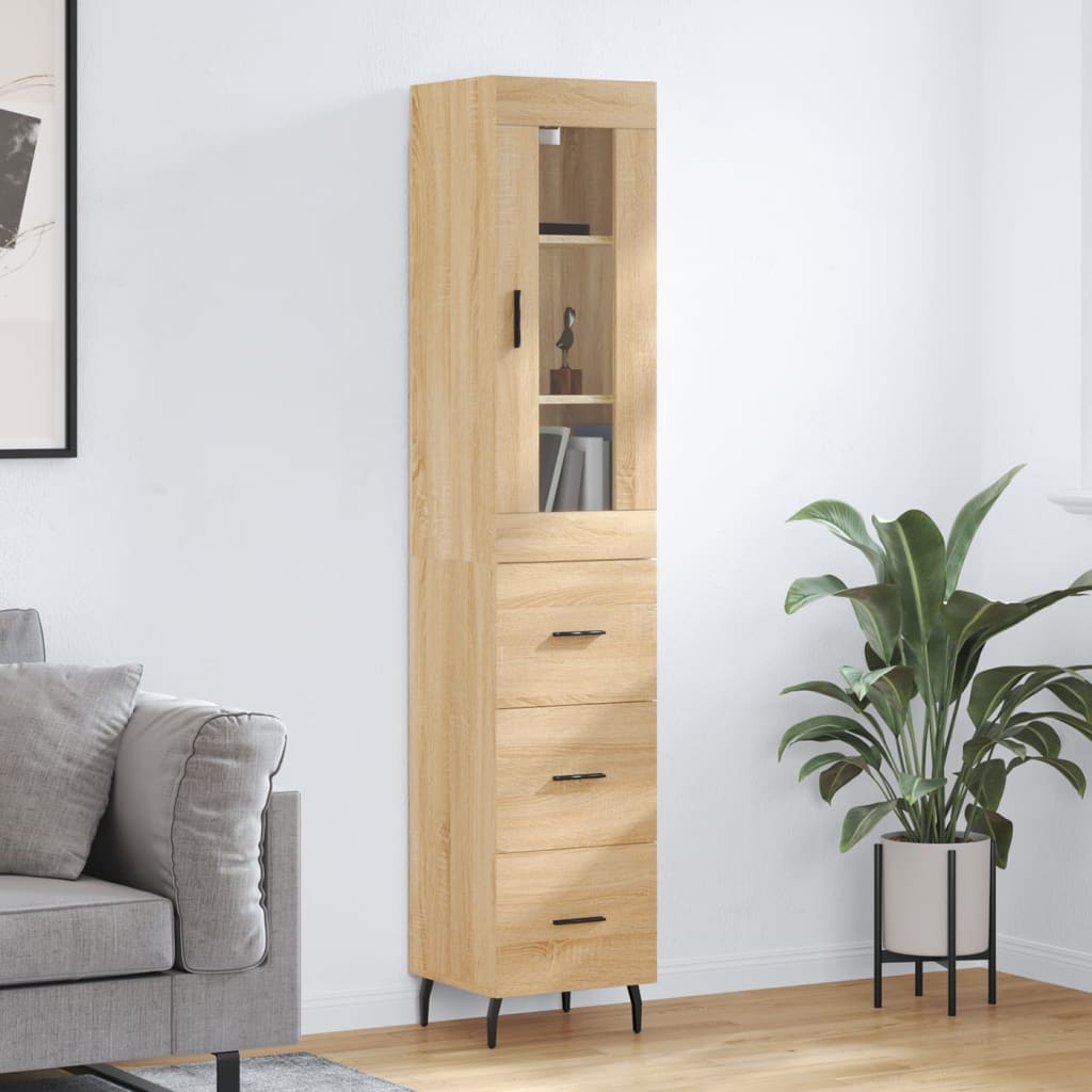 Buffet haut Chêne sonoma 34,5x34x180 cm Bois d'ingénierie - XIOS