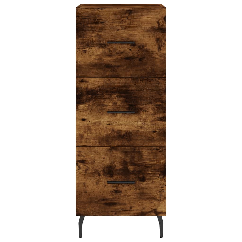 Buffet haut Chêne fumé 34,5x34x180 cm Bois d'ingénierie - XIOS