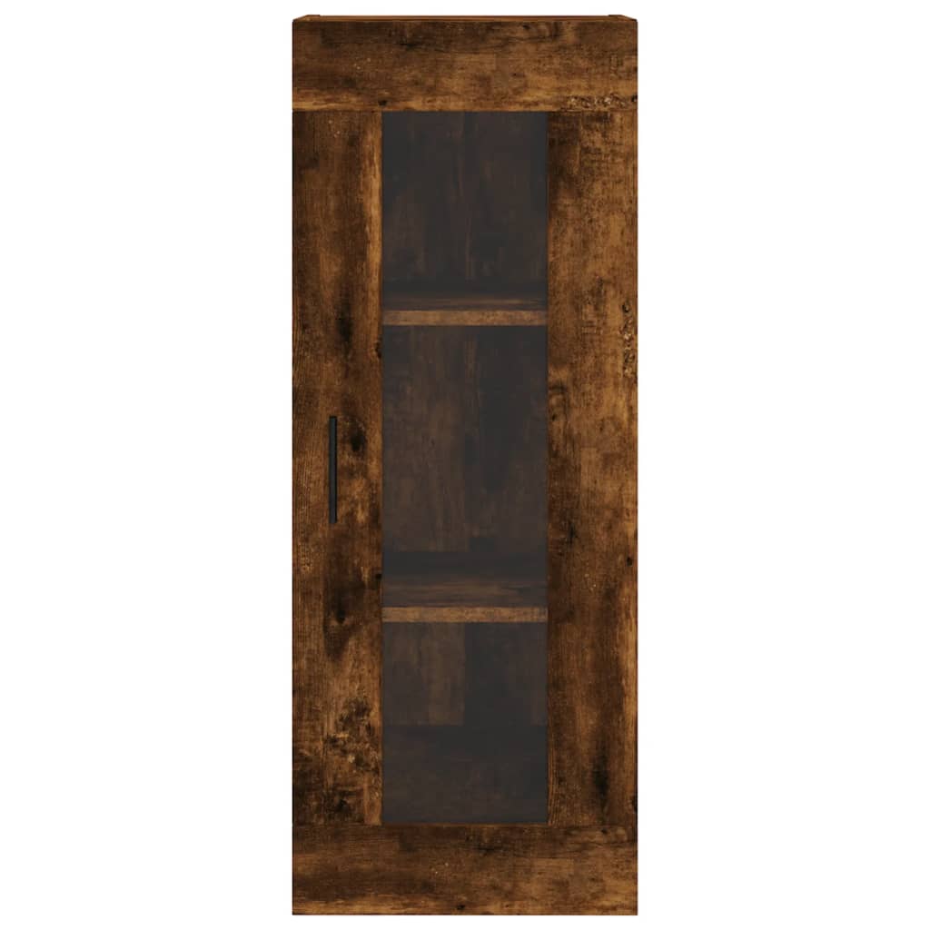 Buffet haut Chêne fumé 34,5x34x180 cm Bois d'ingénierie - XIOS