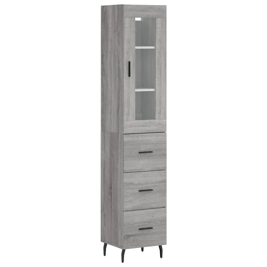 Buffet haut Sonoma gris 34,5x34x180 cm Bois d'ingénierie - XIOS