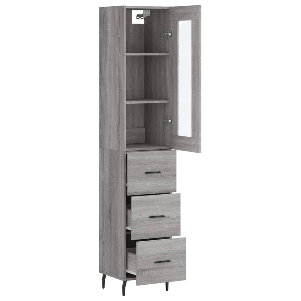 Buffet haut Sonoma gris 34,5x34x180 cm Bois d'ingénierie - XIOS
