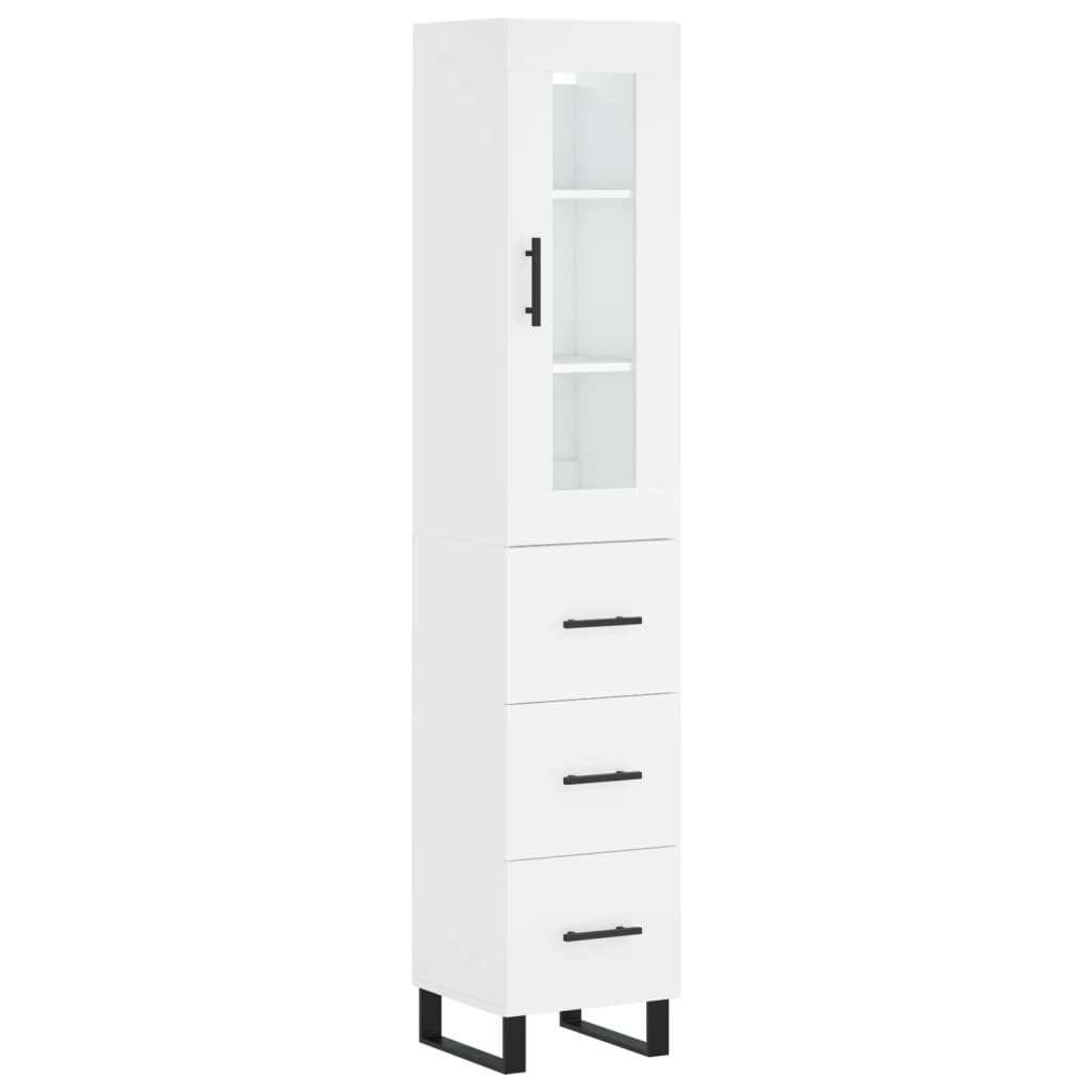 Buffet haut Blanc 34,5x34x180 cm Bois d'ingénierie - XIOS