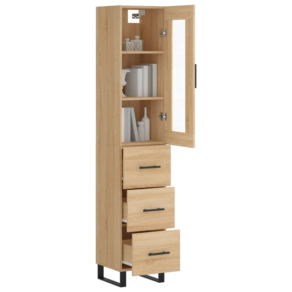 Buffet haut Chêne sonoma 34,5x34x180 cm Bois d'ingénierie - XIOS