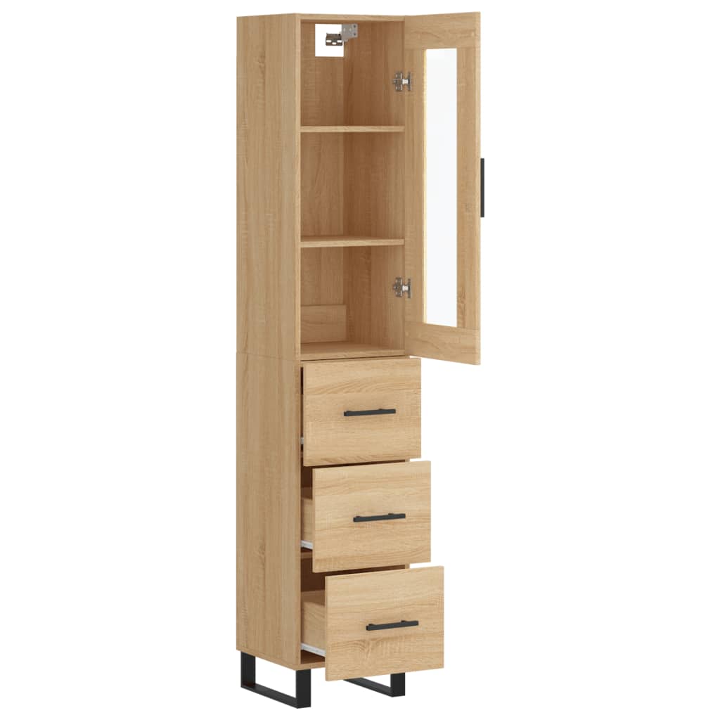 Buffet haut Chêne sonoma 34,5x34x180 cm Bois d'ingénierie - XIOS