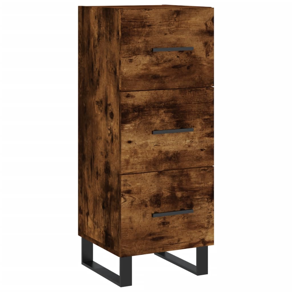 Buffet haut Chêne fumé 34,5x34x180 cm Bois d'ingénierie - XIOS