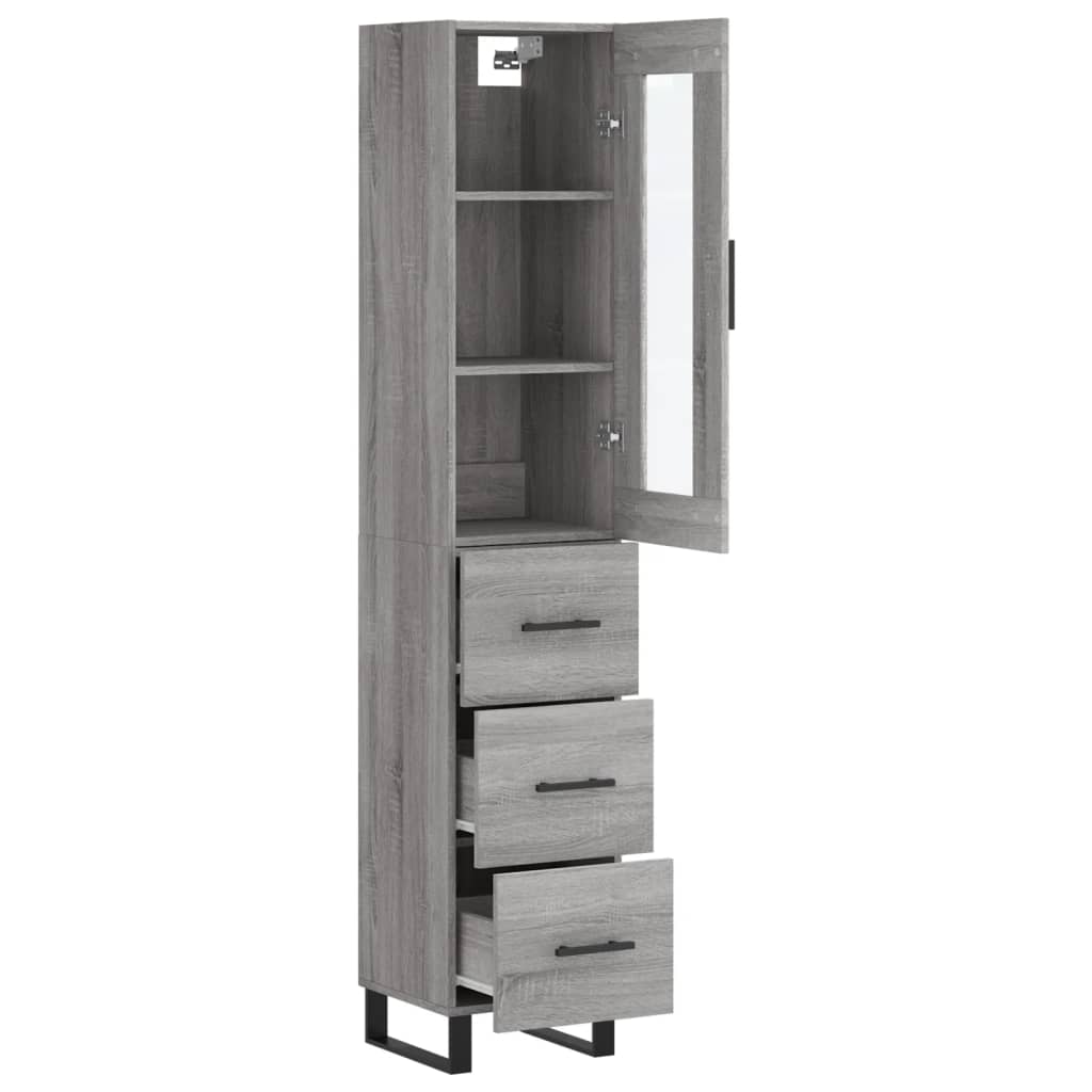 Buffet haut Sonoma gris 34,5x34x180 cm Bois d'ingénierie - XIOS