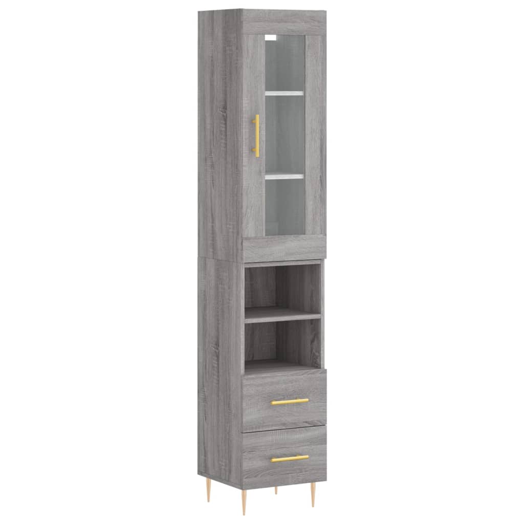 Buffet haut Sonoma gris 34,5x34x180 cm Bois d'ingénierie - XIOS
