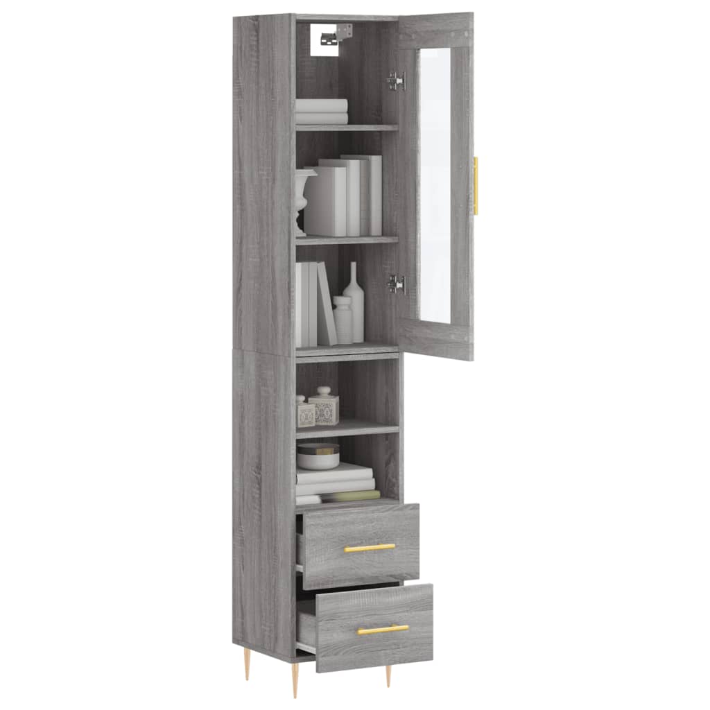 Buffet haut Sonoma gris 34,5x34x180 cm Bois d'ingénierie - XIOS
