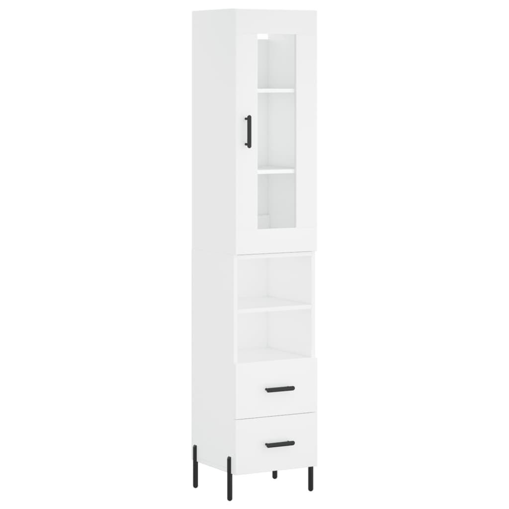 Buffet haut Blanc 34,5x34x180 cm Bois d'ingénierie - XIOS