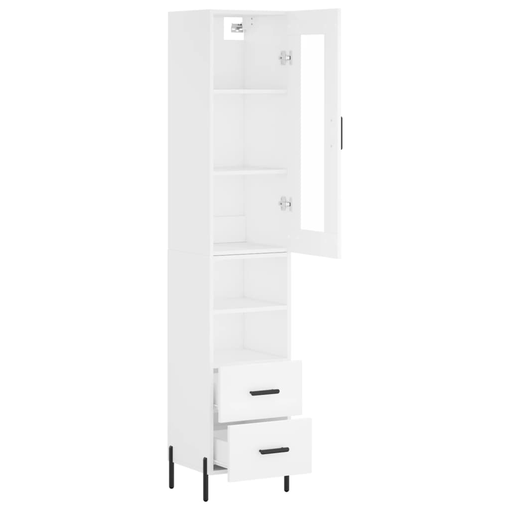 Buffet haut Blanc 34,5x34x180 cm Bois d'ingénierie - XIOS