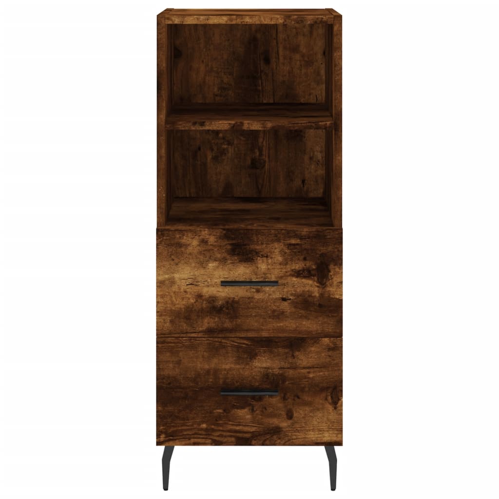 Buffet haut Chêne fumé 34,5x34x180 cm Bois d'ingénierie - XIOS