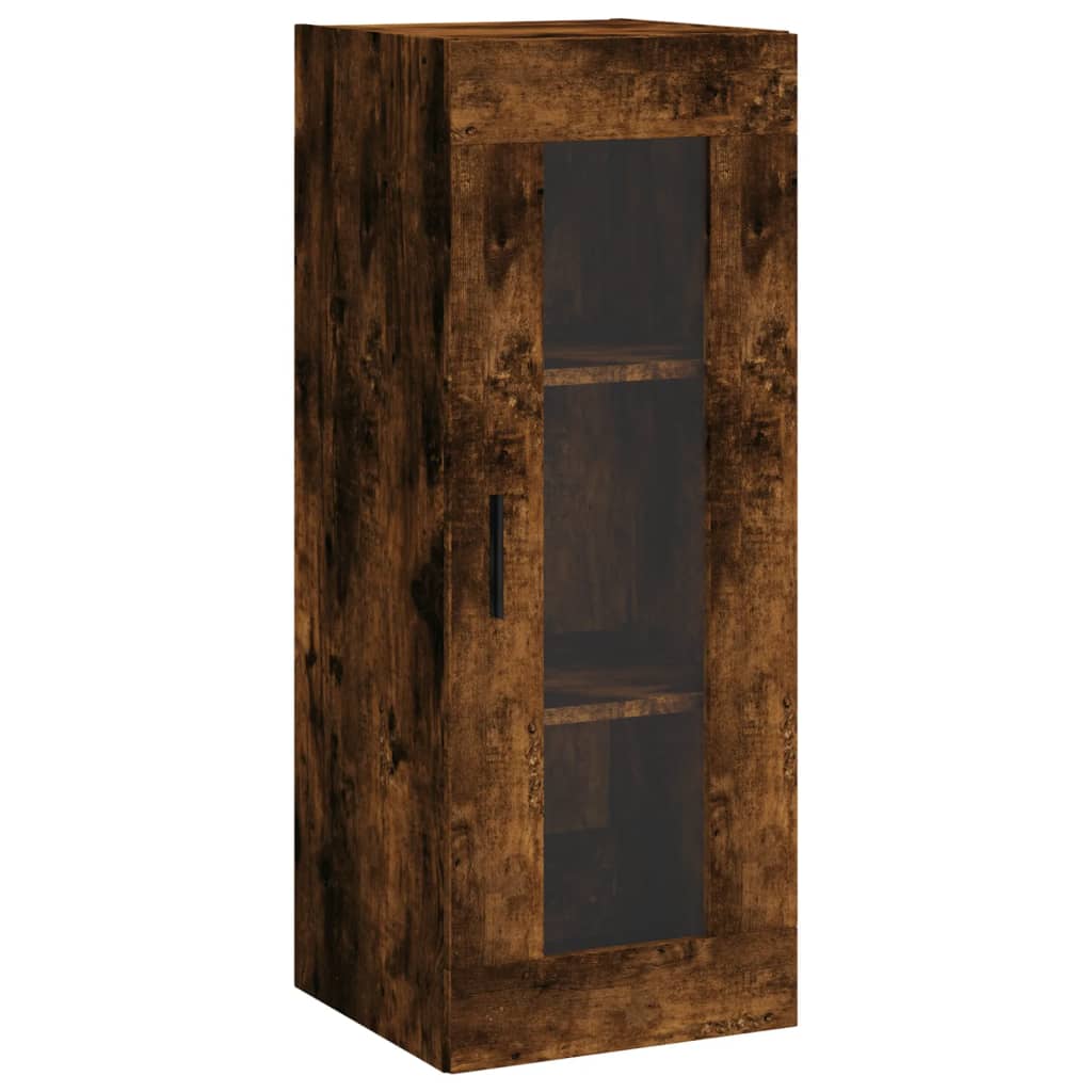 Buffet haut Chêne fumé 34,5x34x180 cm Bois d'ingénierie - XIOS