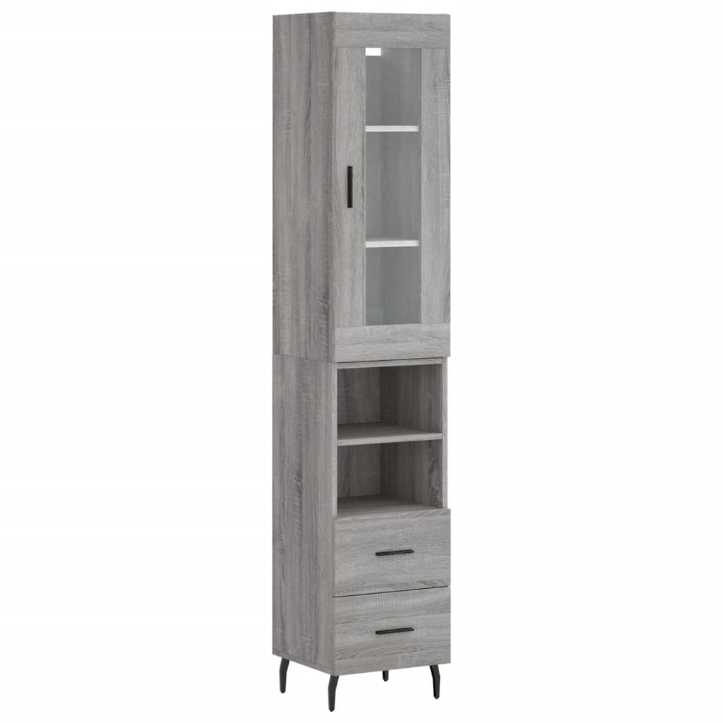 Buffet haut Sonoma gris 34,5x34x180 cm Bois d'ingénierie - XIOS