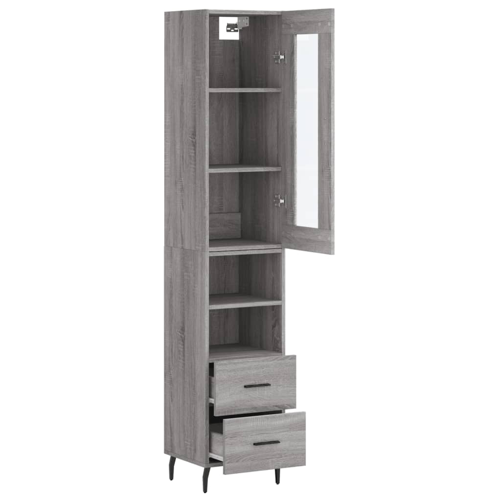 Buffet haut Sonoma gris 34,5x34x180 cm Bois d'ingénierie - XIOS