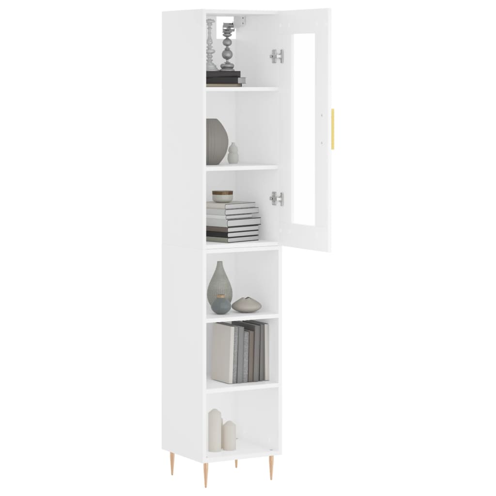 Buffet haut Blanc 34,5x34x180 cm Bois d'ingénierie - XIOS
