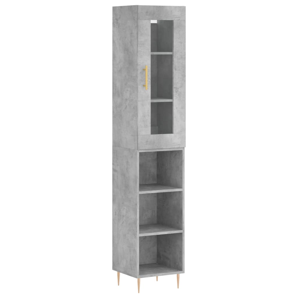 Buffet haut Gris béton 34,5x34x180 cm Bois d'ingénierie - XIOS