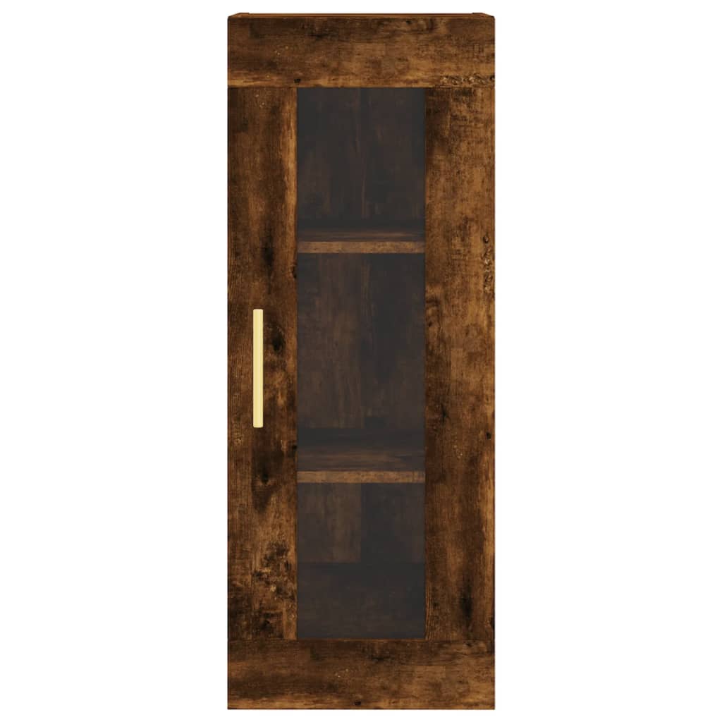 Buffet haut Chêne fumé 34,5x34x180 cm Bois d'ingénierie - XIOS