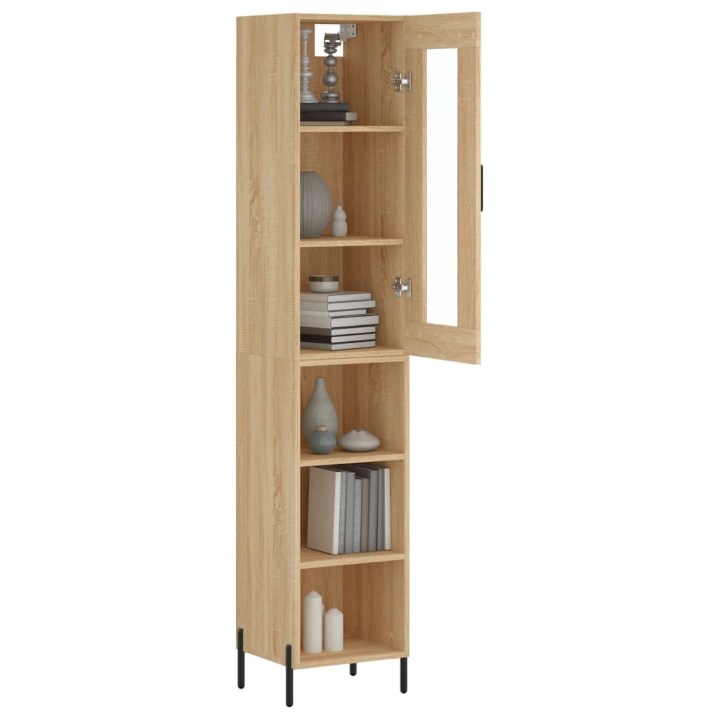 Buffet haut Chêne sonoma 34,5x34x180 cm Bois d'ingénierie - XIOS