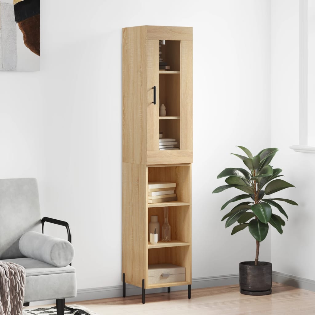 Buffet haut Chêne sonoma 34,5x34x180 cm Bois d'ingénierie - XIOS