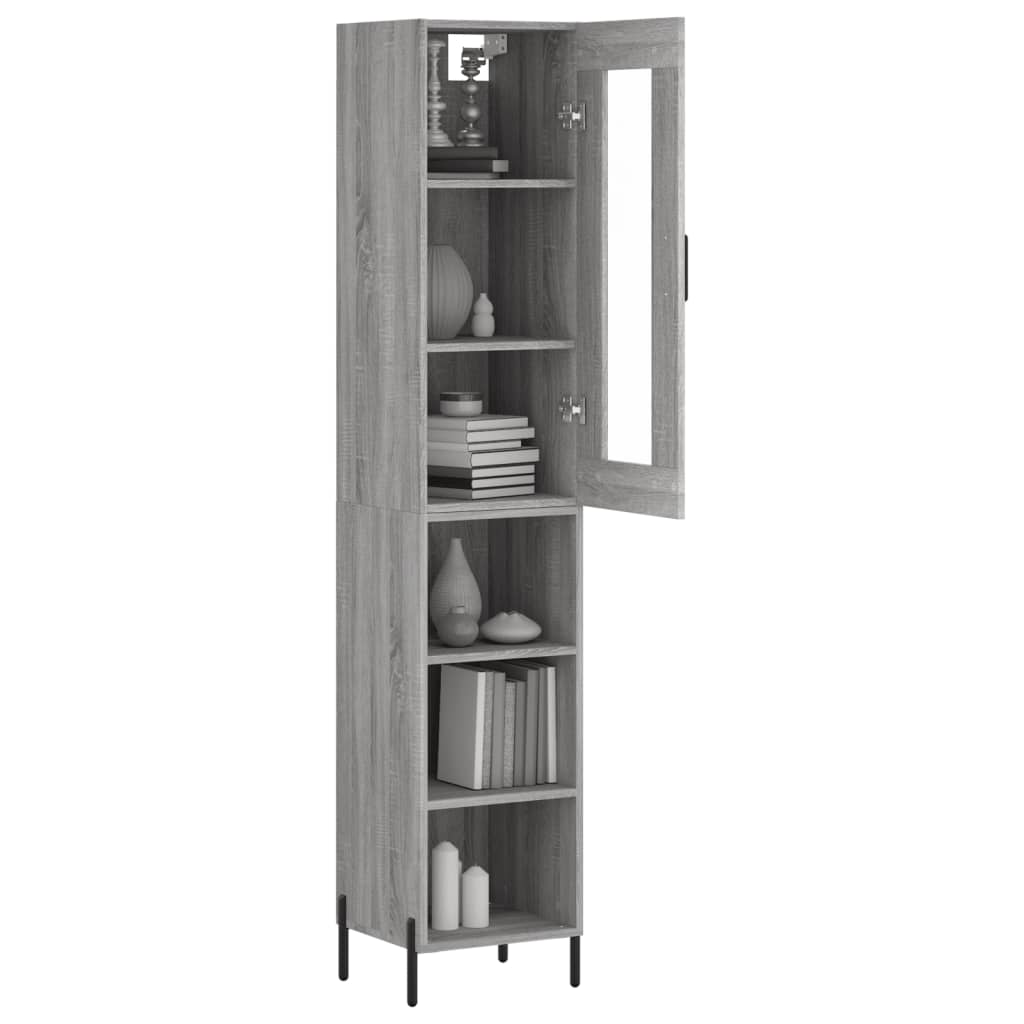 Buffet haut Sonoma gris 34,5x34x180 cm Bois d'ingénierie - XIOS