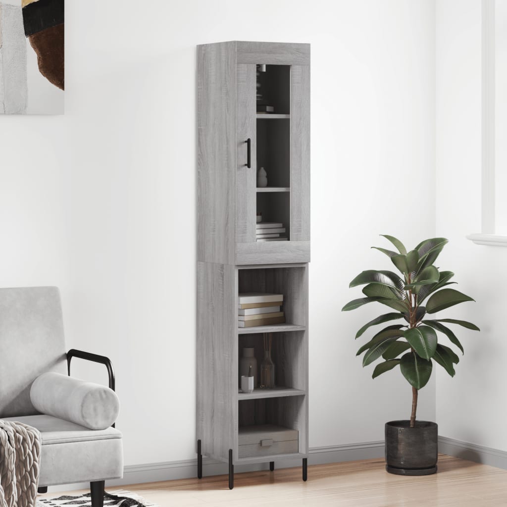 Buffet haut Sonoma gris 34,5x34x180 cm Bois d'ingénierie - XIOS