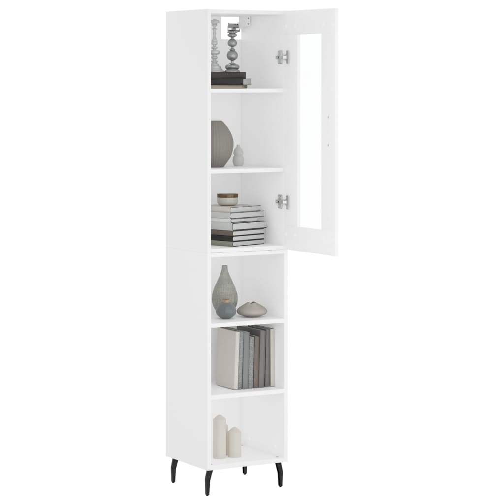 Buffet haut Blanc 34,5x34x180 cm Bois d'ingénierie - XIOS
