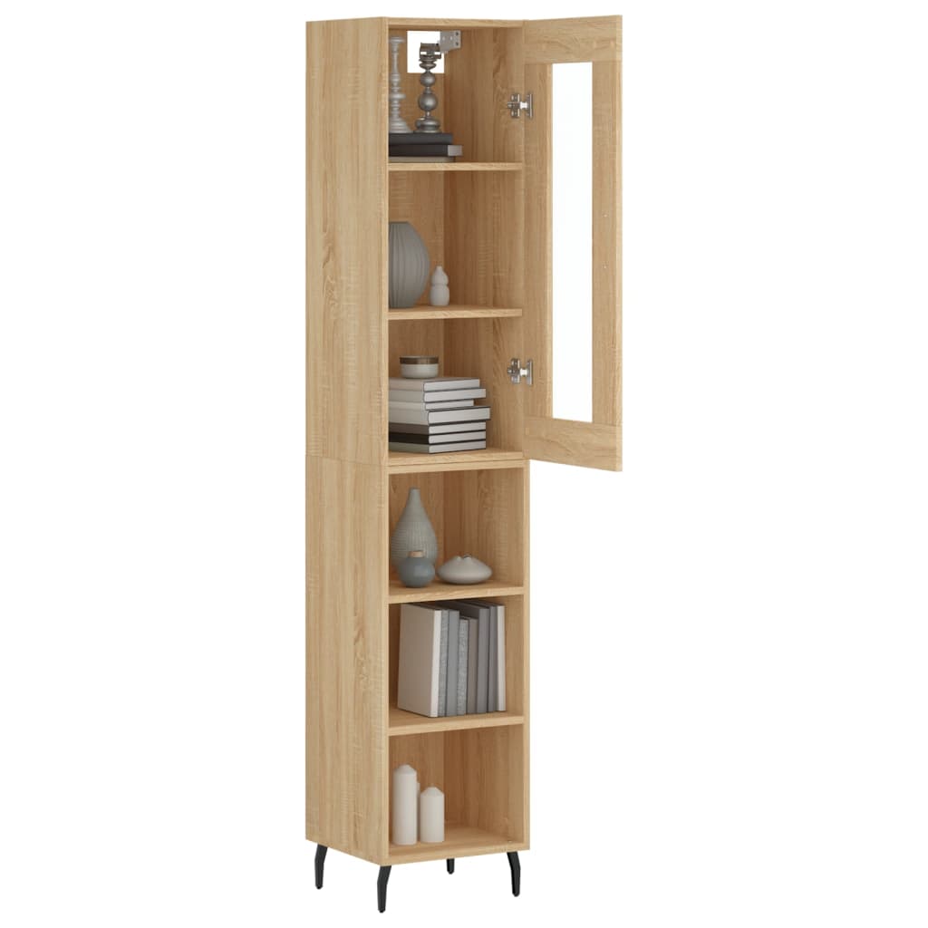 Buffet haut Chêne sonoma 34,5x34x180 cm Bois d'ingénierie - XIOS