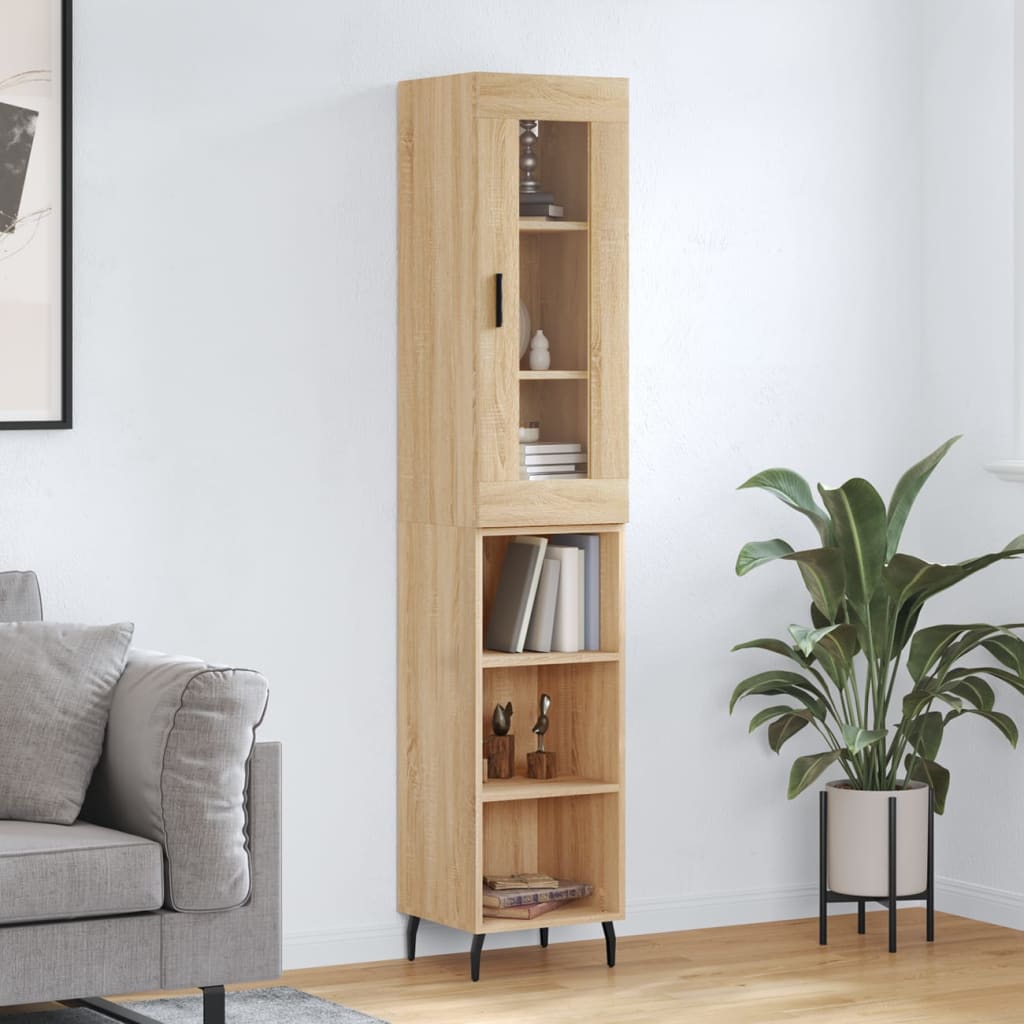 Buffet haut Chêne sonoma 34,5x34x180 cm Bois d'ingénierie - XIOS