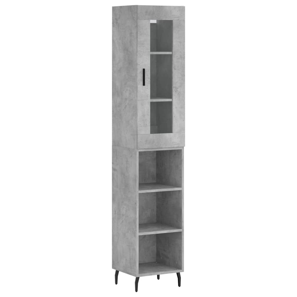 Buffet haut Gris béton 34,5x34x180 cm Bois d'ingénierie - XIOS