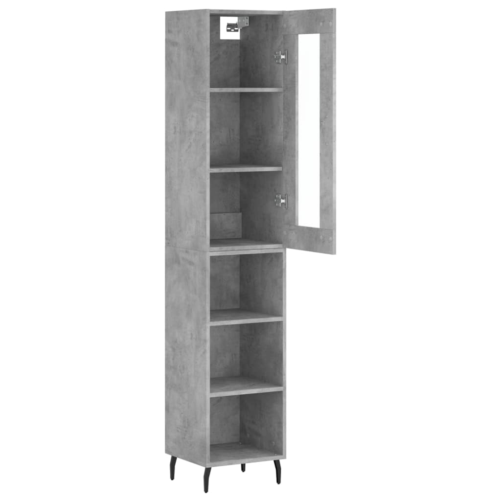 Buffet haut Gris béton 34,5x34x180 cm Bois d'ingénierie - XIOS