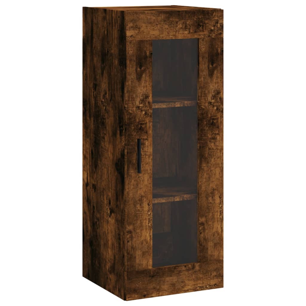 Buffet haut Chêne fumé 34,5x34x180 cm Bois d'ingénierie - XIOS