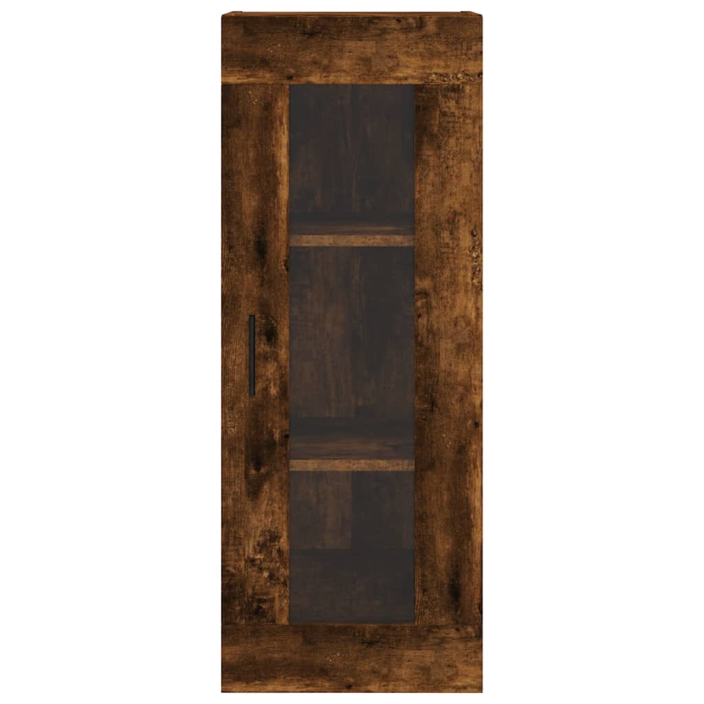 Buffet haut Chêne fumé 34,5x34x180 cm Bois d'ingénierie - XIOS