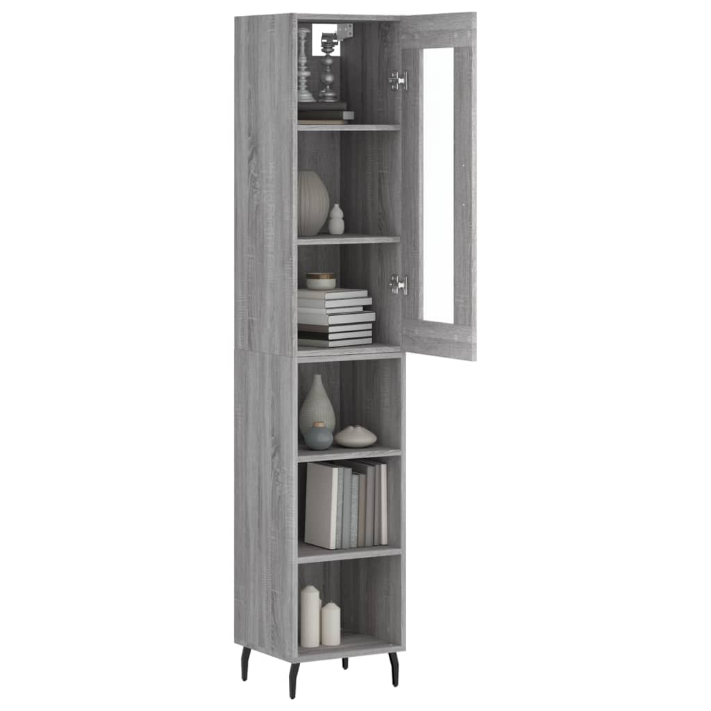 Buffet haut Sonoma gris 34,5x34x180 cm Bois d'ingénierie - XIOS