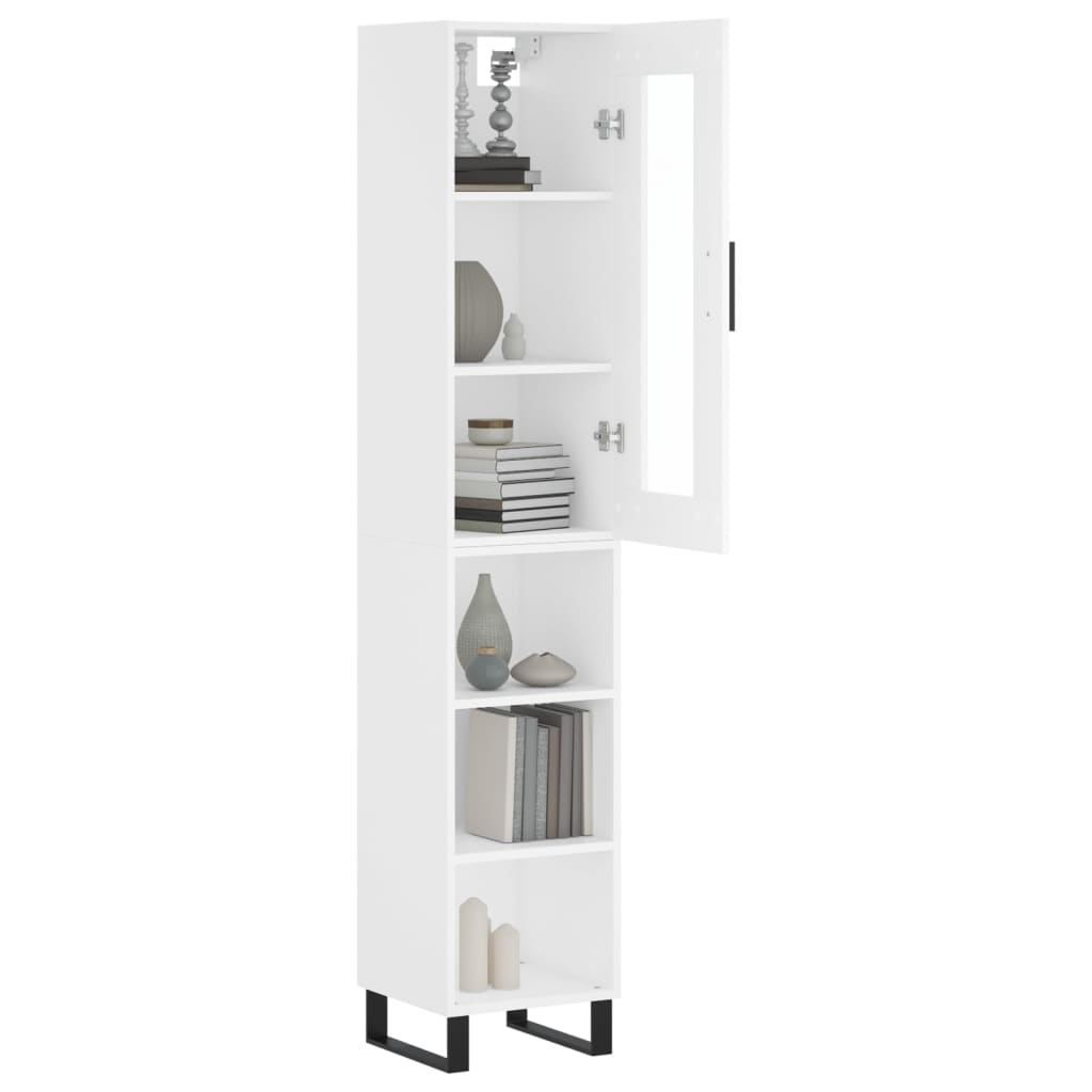 Buffet haut Blanc 34,5x34x180 cm Bois d'ingénierie - XIOS