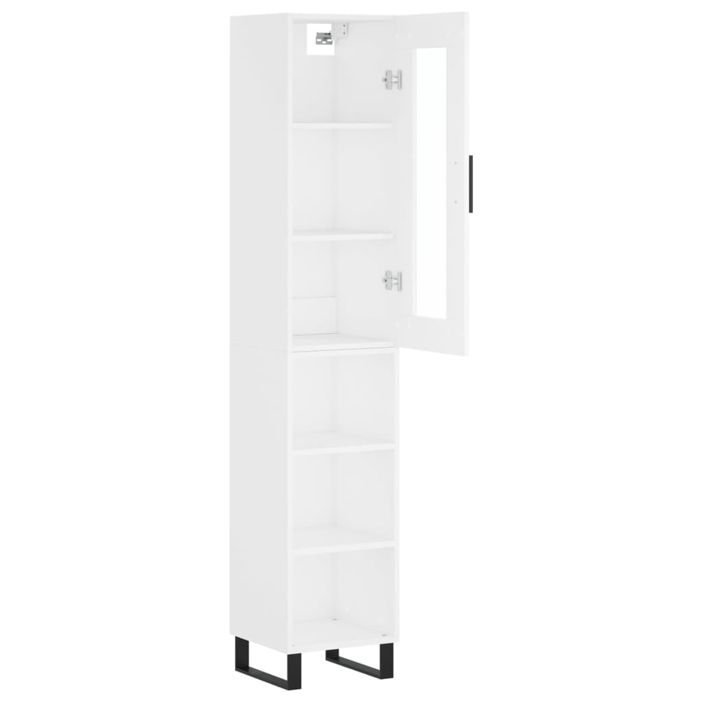 Buffet haut Blanc 34,5x34x180 cm Bois d'ingénierie - XIOS