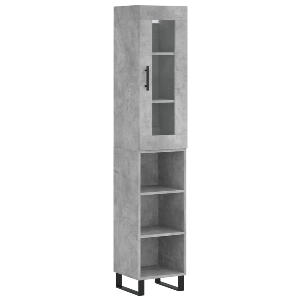 Buffet haut Gris béton 34,5x34x180 cm Bois d'ingénierie - XIOS