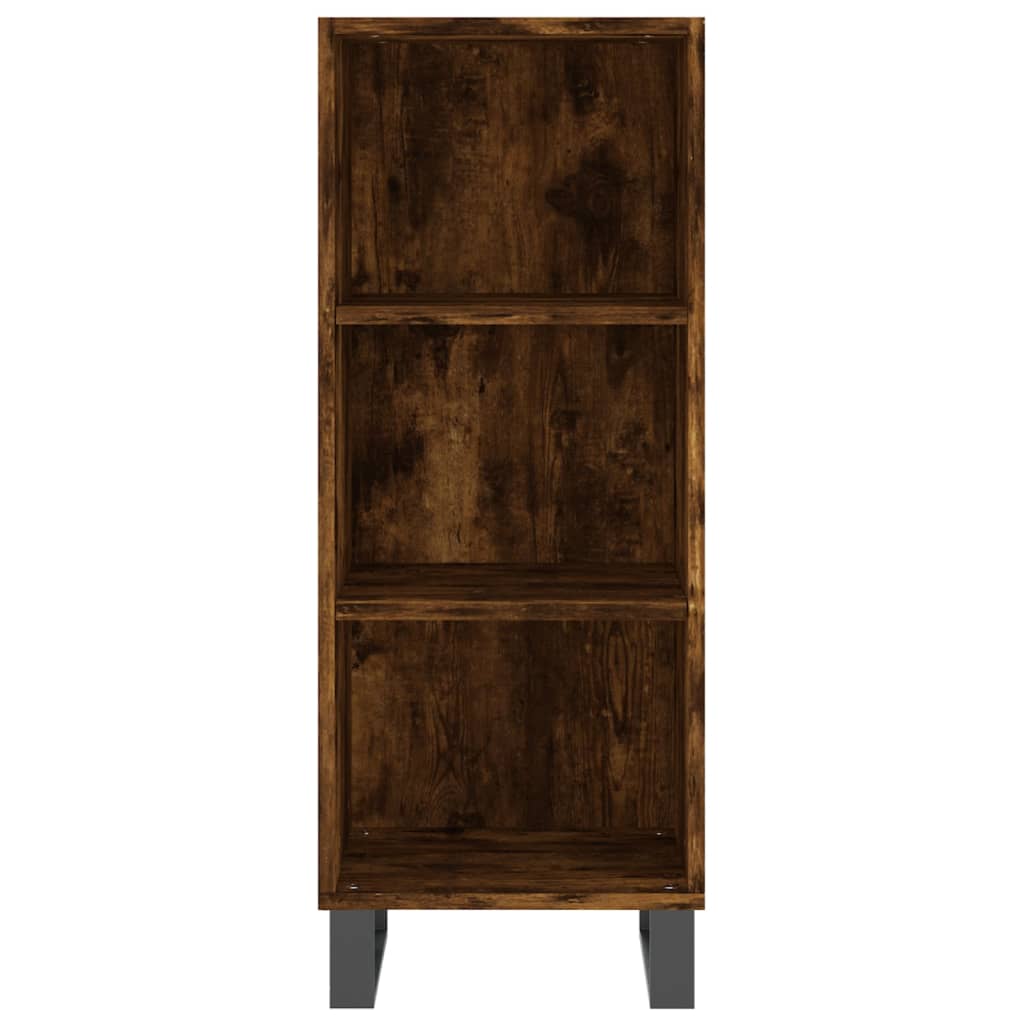 Buffet haut Chêne fumé 34,5x34x180 cm Bois d'ingénierie - XIOS
