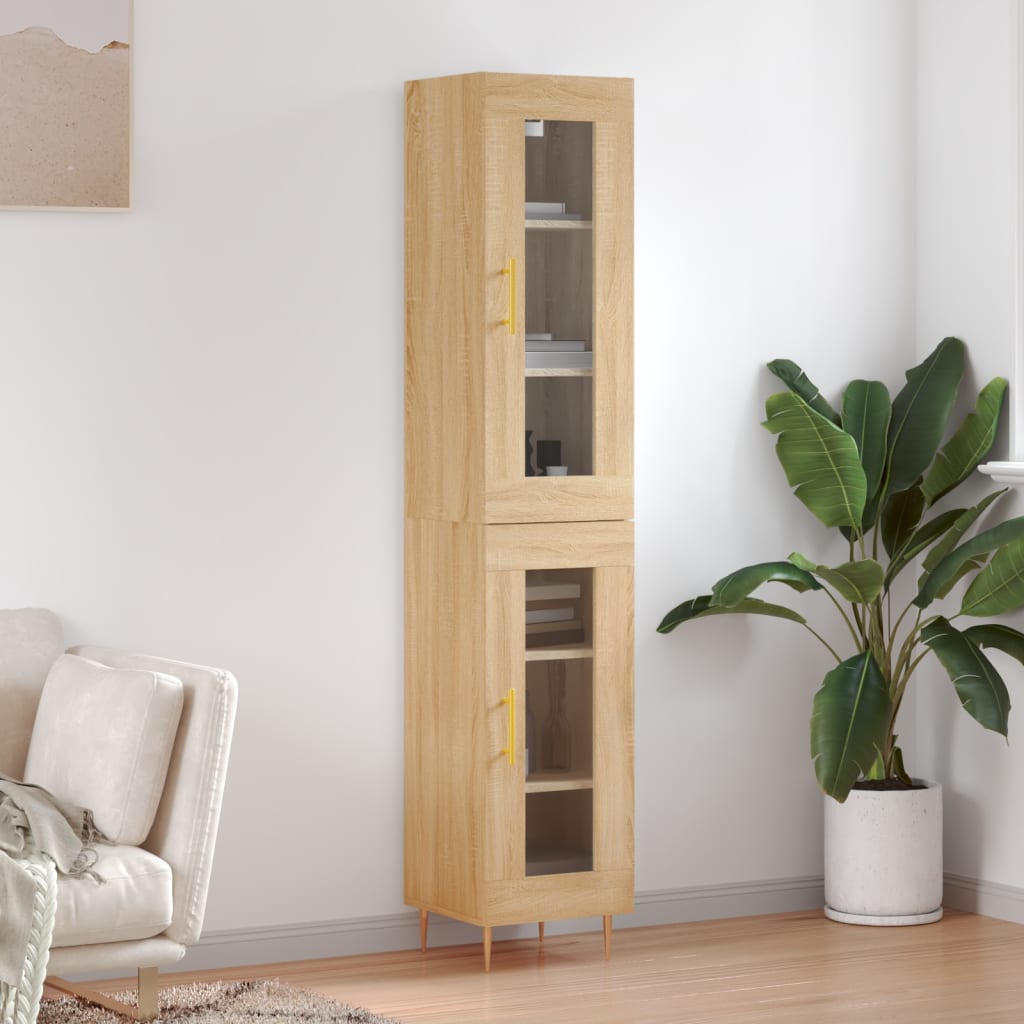 Buffet haut Chêne sonoma 34,5x34x180 cm Bois d'ingénierie - XIOS