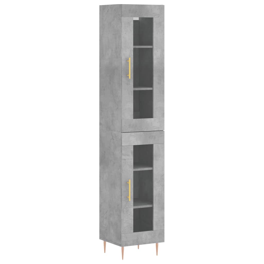 Buffet haut Gris béton 34,5x34x180 cm Bois d'ingénierie - XIOS