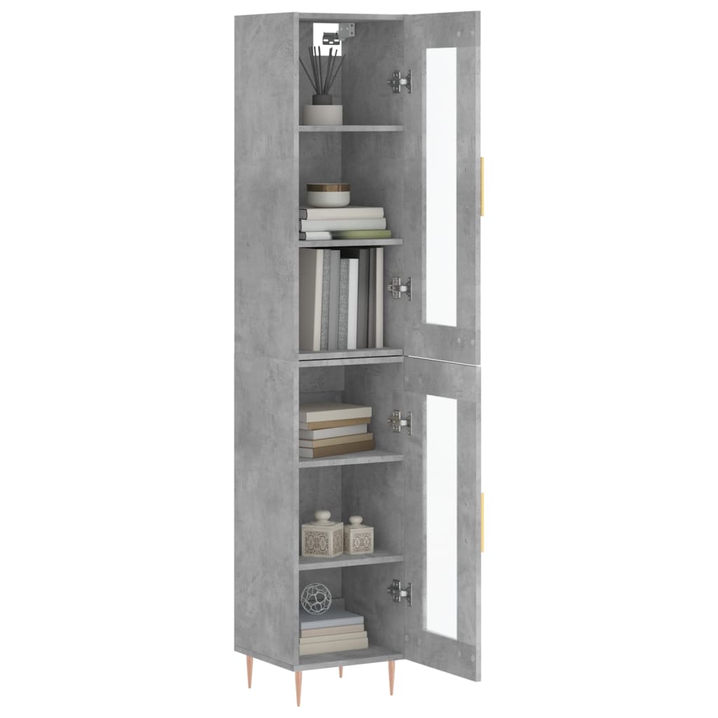 Buffet haut Gris béton 34,5x34x180 cm Bois d'ingénierie - XIOS